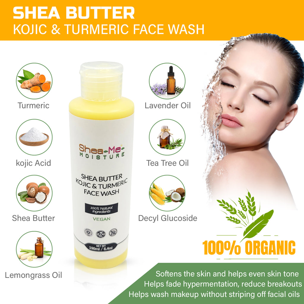 Shea -Me- Moisture Organic Kojic acid, Turmeric Face wash - www.eveasbeauty.com